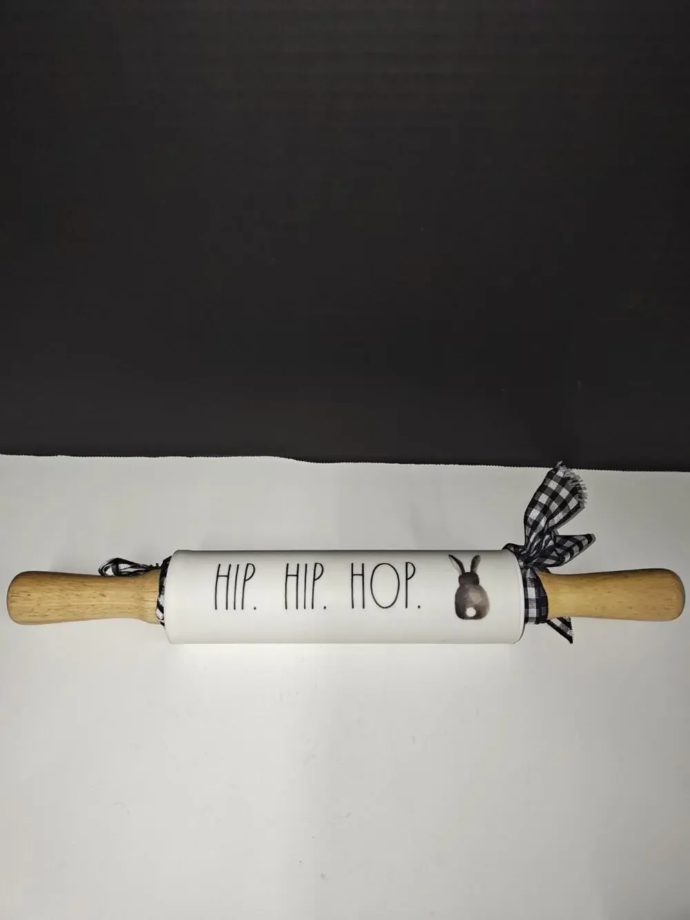 Rae Dunn Kitchen Rolling Pin Easter Spring Hip Hip Hop Bunny Decor Wood Silicone